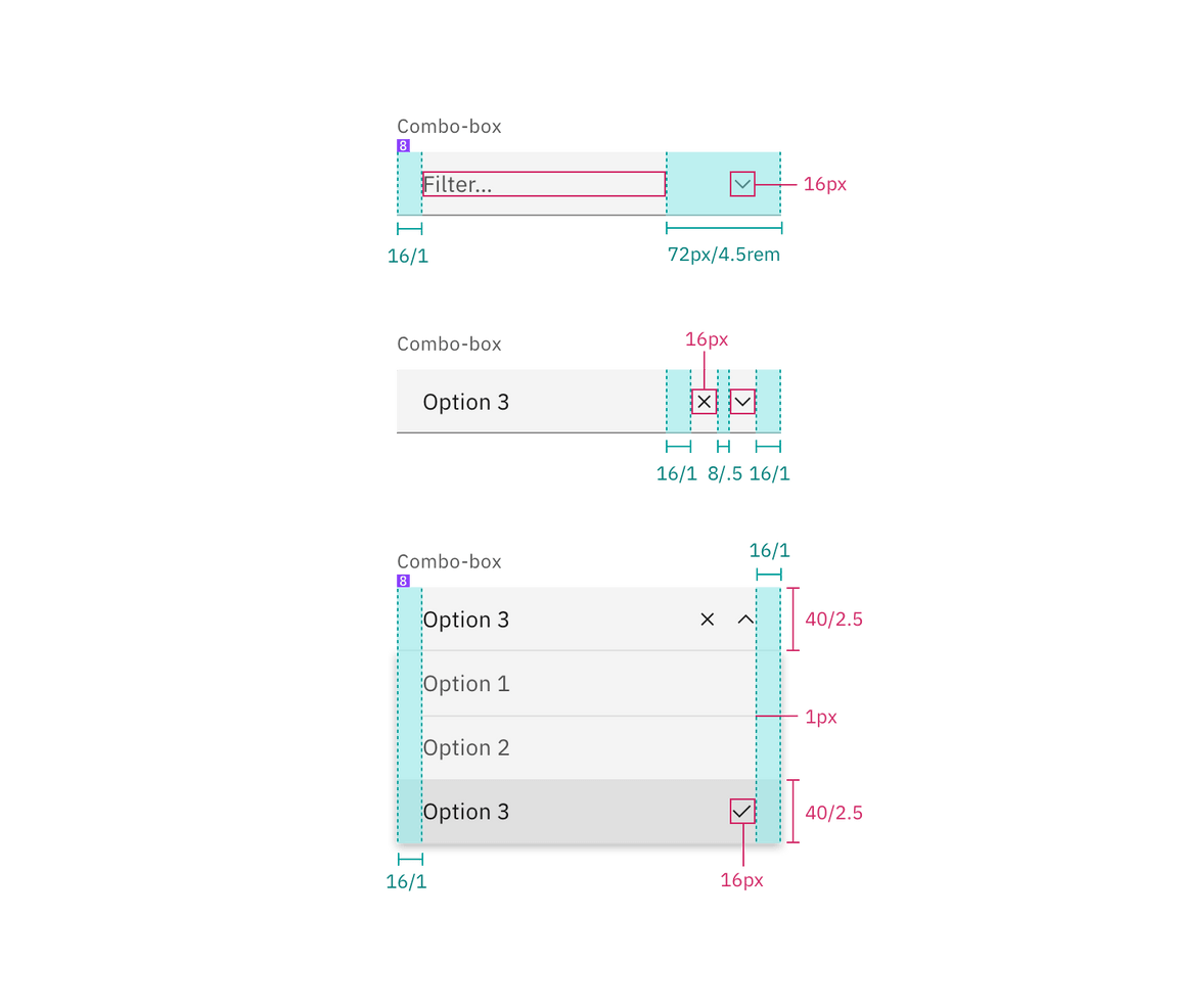Spacing for combo box dropdown
