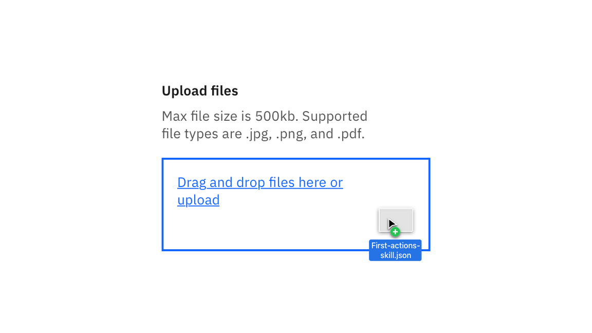 Drag and drop file uploader in context example
